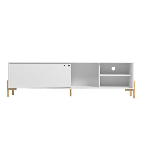 Manhattan Comfort Bowery 72.83 TV Stand, White and Oak 307AMC157